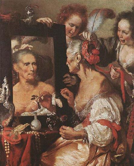 STROZZI, Bernardo Old Woman at the Mirror